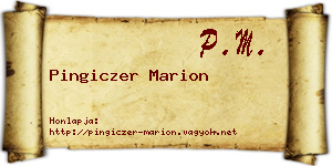 Pingiczer Marion névjegykártya
